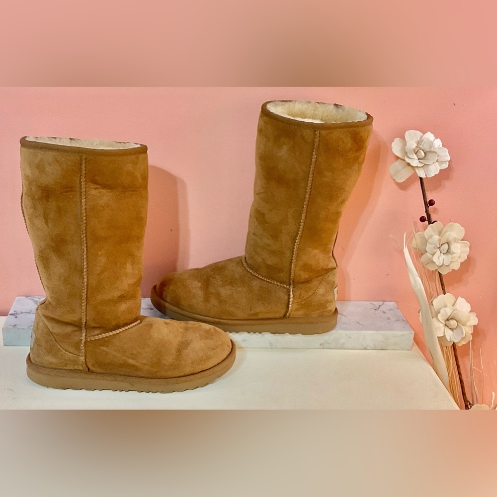 UGG F26017E TAN Women’s Tall Boots S/N 1017723K SOHT79V29ZB43US USA Size 6